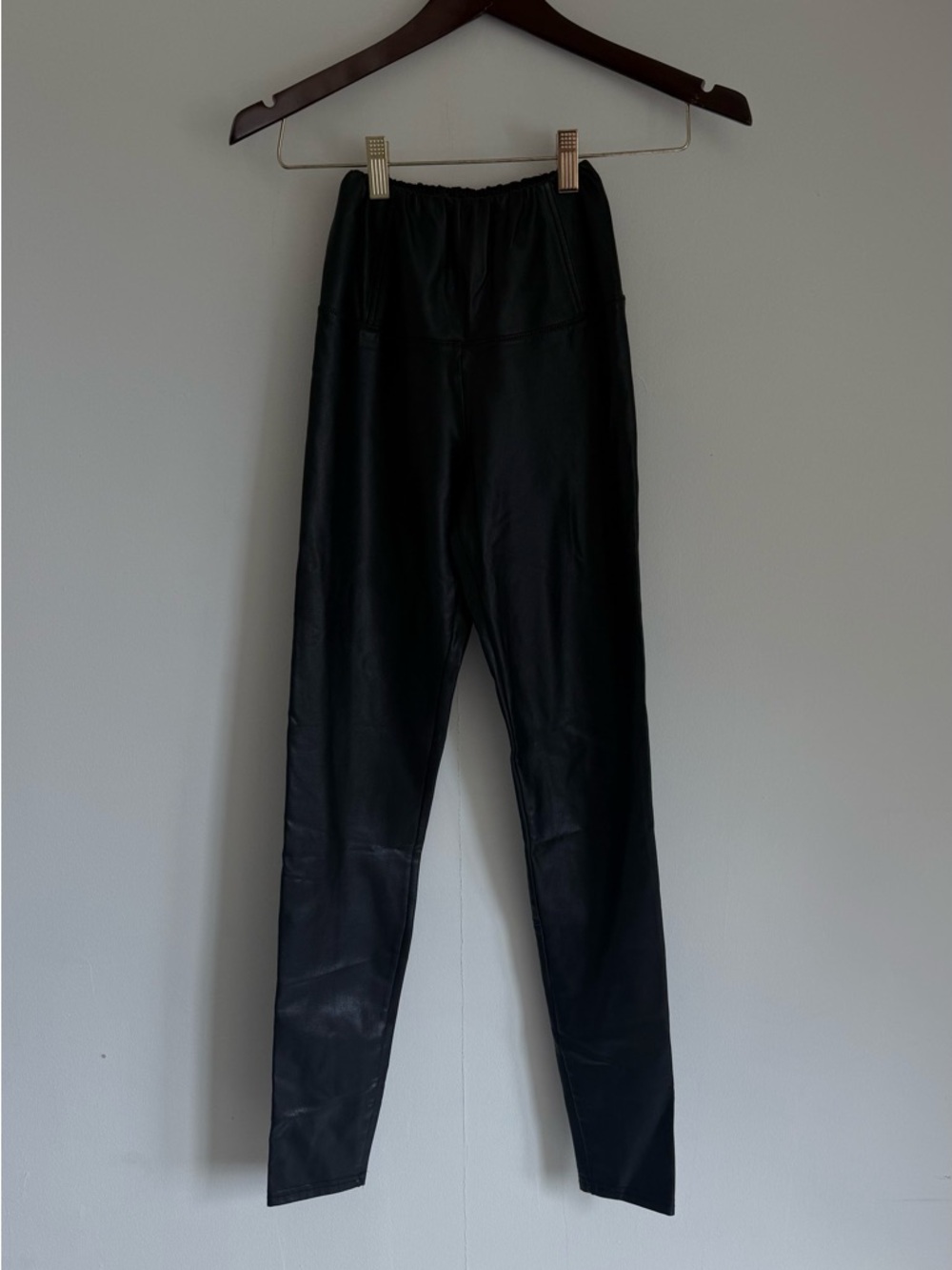 AllSaints Black Leather High Waisted Leggings - Size XS